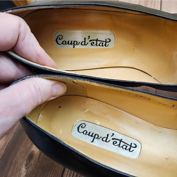 Coupd' etat black leather animal heel pumps narrow 9AA - Picture 6 of 14
